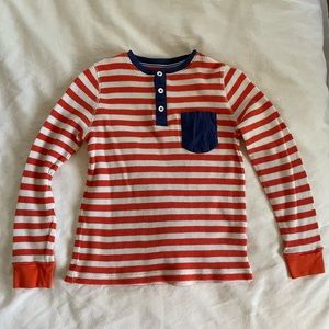 Boden Unisex Striped Waffle Henley 9-10Y